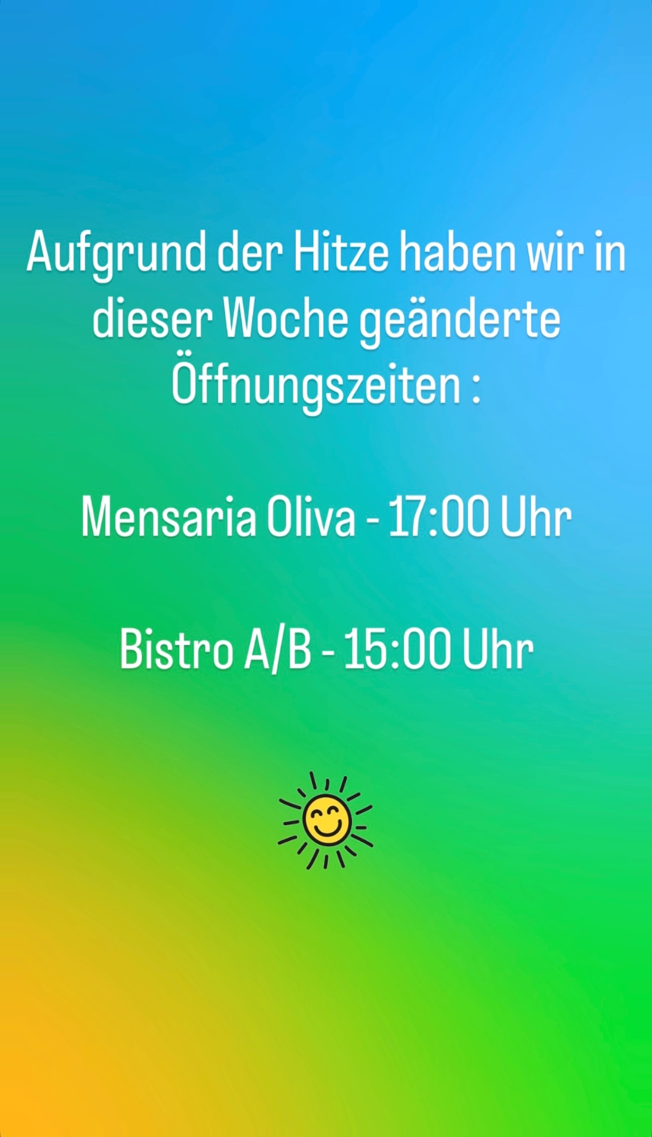 Foto: Geänderte Öffnungszeiten Oliva und Bistro A/B