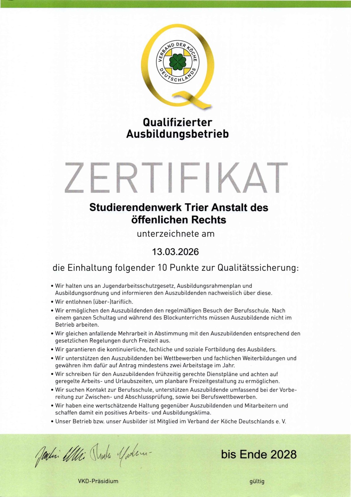 Foto: Studierendenwerk Trier ausgezeichnet